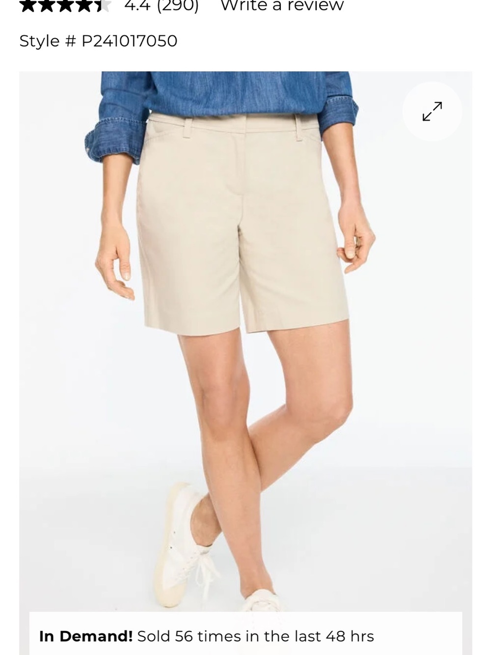 Talbots shorts Perfect Short 7”Cream Tailored Bermuda Shorts NWT size 4